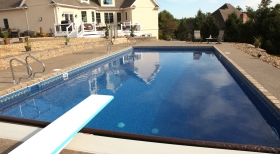 Pool with Automatic Cover, Inground Pool with Dive