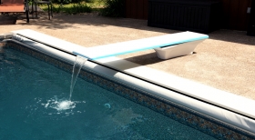Diving Board with Water Feature, Vinyl Pool Liner, Waterfall Diving Board