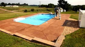 Stained Concrete, Concrete Around Pool, Inground Pool